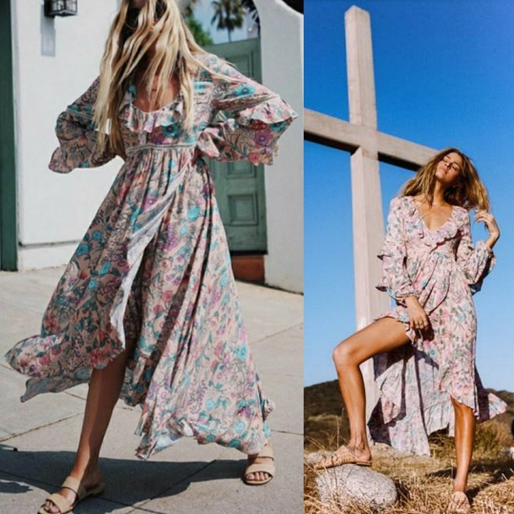 Sayulita Frill Gown Maxi Dress Musk Spell Designs - Picture 4 of 16